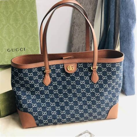 gucci gg plus tote|Gucci ophidia denim tote.